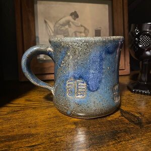 Handcrafted Blue Ceramic Mug
